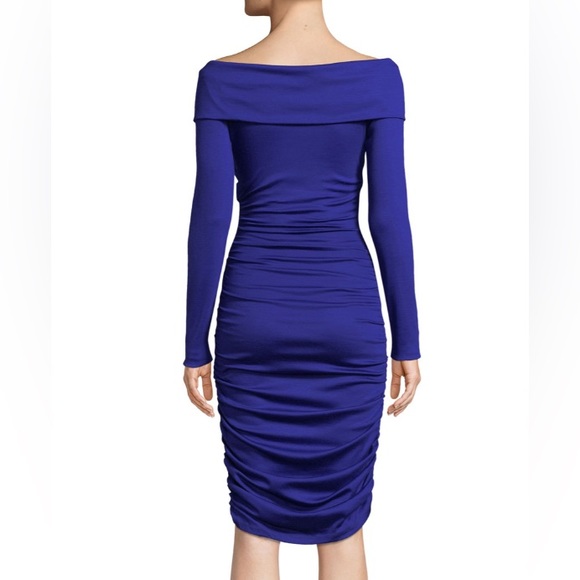 DVF Off Shoulder Blue Long Sleeve Dress NWT - 0 - Picture 2 of 5